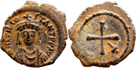 Maurice Tiberius (582-602) Decanummium. Obverse: Bust of emperor. Revers: Large X

21mm 3.83g