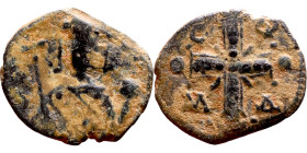 Alexios I Komnenos, Tetarteron (post reform). Thessalonica. Obverse: C | Φ ΑΛ | Δ, Jewelled cross, globus at each extremity, a cross at center. Revers...