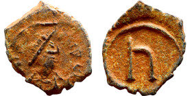 Tiberius II Constantine. (578-582) Pentanummium Obv: DM CONSTANT PP, pearl diademed, draped, cuirassed bust right. Rev: Large U

12mm 1.34g