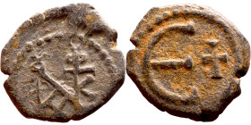 Justin II (565-578) Pentanummium. Obverse: Monogram Reverse: Large E

15mm 2.09g