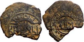 Seljuk (1037–1157) bronze coin. Obverse: Arabic inscription. Reverse: Arabic inscription

19mm 1.42g