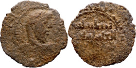 Seljuk (1037–1157, bronze coin in roman style. Obverse: Bust. Reverse: Arabicc inscription

24mm 3.71g

Artificial sand patina