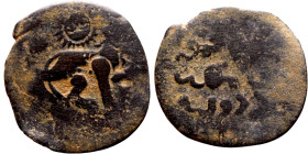 Seljuk (1037–1157) Bronze coin. Obverse: Arabic inscription. Reverse: Arabic inscription

19mm 2.09g