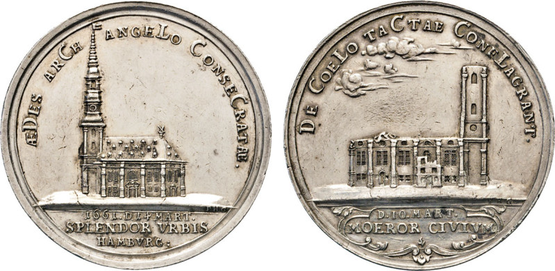 HAMBURGISCHE MEDAILLEN DES 17. BIS 20. JAHRHUNDERTS. Silbermedaille 1750 (Chrono...