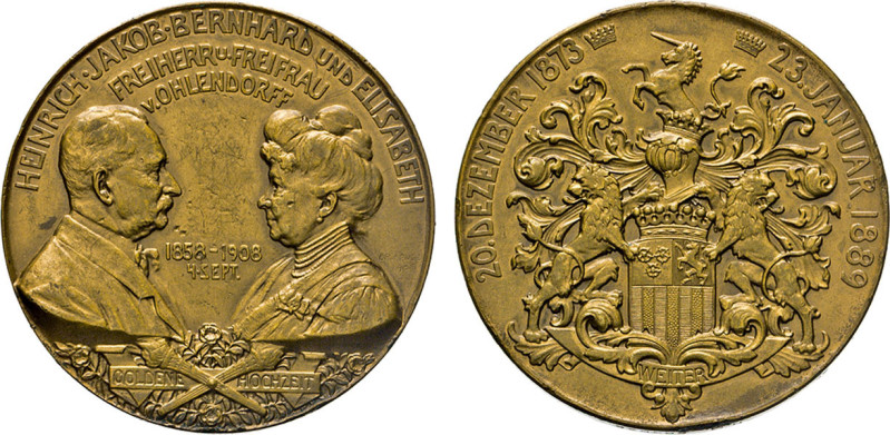 HAMBURGISCHE MEDAILLEN DES 17. BIS 20. JAHRHUNDERTS. Bronzemedaille 1908 (v. Bru...