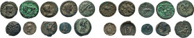 ÄGYPTEN. Lot von 12 Kupfermünzen, dabei Alexandria/Ägypten (Ptolemäer, Probus, Diocletianus), Reich der Kushan und andere. Dazu Silber-drachme der bak...