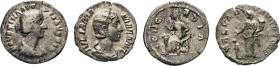 RÖMISCHES REICH. Faustina Minor, Gattin des Marcus Aurelius, †176. AR Denar. Diadem. Büste na. re. Rs. Concordia na. li. sitz. Julia Mamaea, Mutter de...