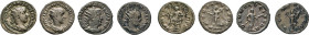 RÖMISCHES REICH. Gordianus III., 238–244. Zwei Antoniniane. Rs. Apollo n.l. sitzend, Victoria n.l. gehend. Valerianus I., 253–260. Zwei Antoniniane. D...