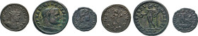 RÖMISCHES REICH. Salonia †268. Antoninian. Kampm. 91.7. Maximianus Augustus, 286–310. Antoninian, Lugdunum u. Follis, Aquileia. Kampm. 120.48 u. 98. C...