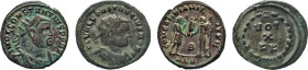 RÖMISCHES REICH. Constantius I. Chlorus, 293–306. AE Antoniniane. Büste n.r. mit Strahlenkrone. Rs. Constantius stehend, von Jupiter Globus empfangend...