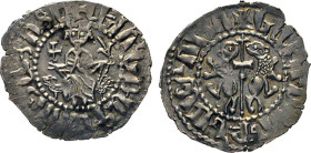 ARMENIEN. Levon I., 1123–1141. AR Tram. Brustbild v. vorn mit Kreuz und Lilie. Rs. Zwei Löwen an einem Doppelkreuzstab. Bedoukian, NNAM No. 147, 123 f...