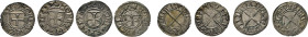 Lots. BALTIKUM. Hermann von Brugeney, 1535–1549. Schilling 1537, 1538, 1540, 1542. Fed. 136, 137, 139, 142. Zus. 4 Stück ss-ss/vz