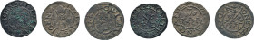 Lots. BALTIKUM. RIGA, freie Stadt, 1562–1581. Ferding 1565 (kleines Loch), 1566. Gekreuzte Schlüssel / Gekreuzte Schlüssel zw. den Stadttürmen. Schill...
