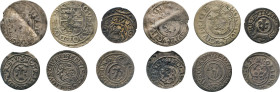 Lots. BALTIKUM. RIGA unter den polnischen Königen. Stephan Bathory, 3 Gröscher 1586. Sigismund III, Schilling 1595, 1621. Gekröntes S. Rs. Stadtwappen...