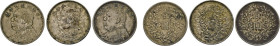 CHINA. Dollar (Yuan), Jahr 9, 1920. Dav. 225. 3 Stück mit dunklem Belag. ss