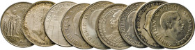 DÄNEMARK. Frederik VIII., 1906–1912. 2 Kronen, Tod Christian IX. Christian X., 1912–1947, 2 Kronen, Tod Frederik VIII. 2 Kronen 1923, Silberne Hochzei...