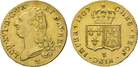 FRANKREICH. Ludwig XVI., 1774–1792. 2 Louis d’Or 1787 I, Limoges. Fb. 474. Gad. 363. 15,23 g. ss+