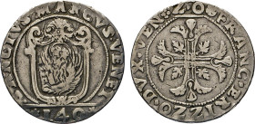 ITALIEN. Francesco Erizzo, 1631–1646. Scudo doppia della croce o. J., Mzz. O Z. CNI, Vol. VIII, S. 159, 149 ff. Dav. 4248. 26,76 g. ss