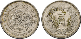 JAPAN. 1 Yen, Meiji 25, 1892. Dav. 274. J/V Q21. Yeo. A25.2. 26,82 g. ss-vz
