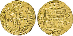 NIEDERLANDE. Vereinigte Provinzen. Dukat 1587. Utrecht. Fb. 284. GOLD ss