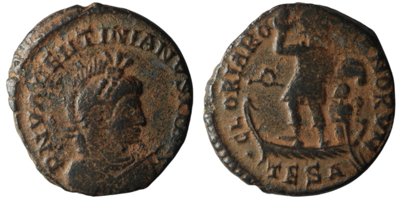 Valentinian II (AD 375-392). Thessalonica
AE Follis (23mm, 4,93g)

Artificial sa...