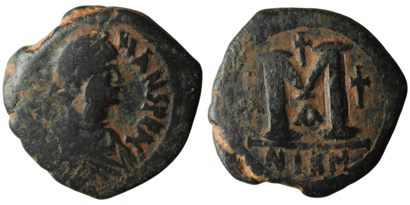 Justinian I (AD 527-565). Nicomedia
AE Follis (31mm, 15,46g)