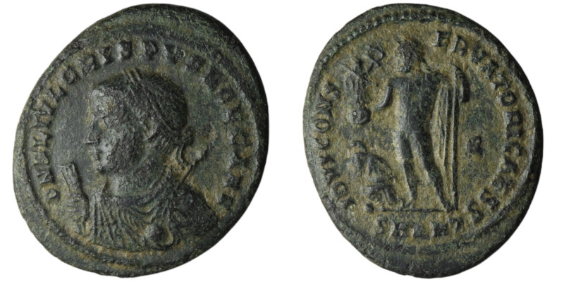 Crispus, as Caesar (AD 316-326). Antioch
AE Follis (23mm, 2,59g)