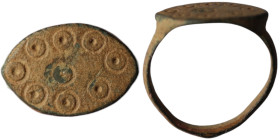 Byzantine bronze ring with eye motif
(22mm, 3,57g)