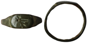 Ancient bronze ring with ornament
(19mm, 1,28g)