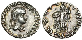 BACTRIA Y REINOS INDO-GRIEGOS. Apolotos II. Taxila. Dracma (110-80 a.C.). AR 2,4 g. MIT-2050/2051. EBC-.