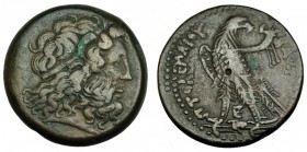 EGIPTO. Ptolomeo IV. Alejandría. AE-3 (221-205 a.C.). R/ Marca: E. AE 45,83 g. COP-224/225.MBC.