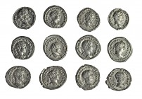 12 denarios: Antonino Pío, Septimio Severo (2), Julia Domna, Caracalla (4), Alejandro Severo, Maximino I (2) y Gordiano III. Calidad media MBC+.