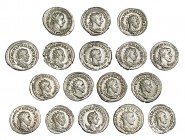 17 antoninianos diferentes: Gordiano III (2), Filipo I (9), Trajano Decio (4), Herennia Etruscilla y Treboniano Gallo. Todos ricos en plata. Calidad m...