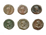 6 tetradracmas de vellón. 3 de Alejandría y 3 de Mysia. Claudio (3), Aureliano y Probo (2). Calidad media MBC.
