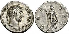ADRIANO. Denario. Roma (125-128). R/ La Esperanza a izq. RIC-181. SB-390. MBC.