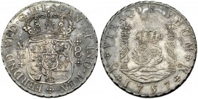 8 reales. 1757. México. MM. VI-368. Ligera pátina. EBC-.