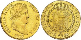 2 escudos. 1819. Madrid. GJ. VI-1342. MBC+. Escasa.