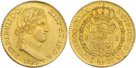 2 escudos. 1820. Madrid. GJ. VI-1343. Pequeñas marcas. EBC-.