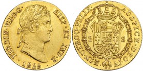 2 escudos. 1825. Madrid. AJ. VI-1348. R.B.O. EBC.