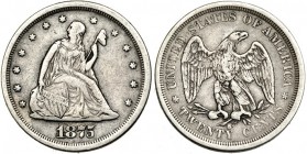 ESTADOS UNIDOS DE AMÉRICA. 20 centavos. 1875. S. KM-109. MB. Escasa.
