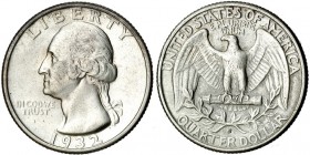 ESTADOS UNIDOS DE AMÉRICA. Cuarto de dólar. 1932. S. KM-164. MBC+. Rara.
