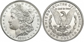 ESTADOS UNIDOS DE AMÉRICA. Dólar. 1880. CC. KM-110. Marcas en anv. SC. Escasa.