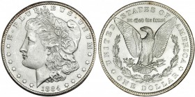 ESTADOS UNIDOS DE AMÉRICA. Dólar. 1884. CC. KM-110. SC. Escasa.