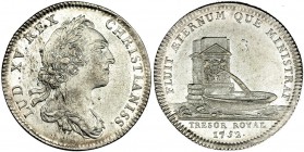 FRANCIA. Jetón. 1752. Luis XV. R/ FLUIT AETERNUM QUE MINISTRAT, en el exergo: TRESOR ROYAL 1752. AR 29mm. EBC.