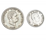 HAWAI. 10 y 25 céntimos. 1882. KM 3 y 5. MBC.