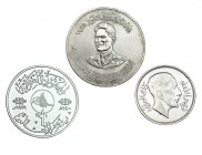 IRAQ. Lote de 3 monedas: 500 fils, dinar y 200 fils. 1959,Y -30; 1979, Y-51; 1932, Y-7. MBC+/SC.