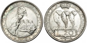 SAN MARINO. 20 liras. 1935. R. AR 15 g. KM-11. EBC+.