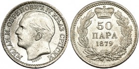 SERBIA. 50 para. 1879. KM-9. SC. Muy escasa en esta conservación.