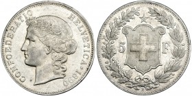 SUIZA. 5 francos. 1890. B. KM-34. Pequeñas marcas. EBC-.