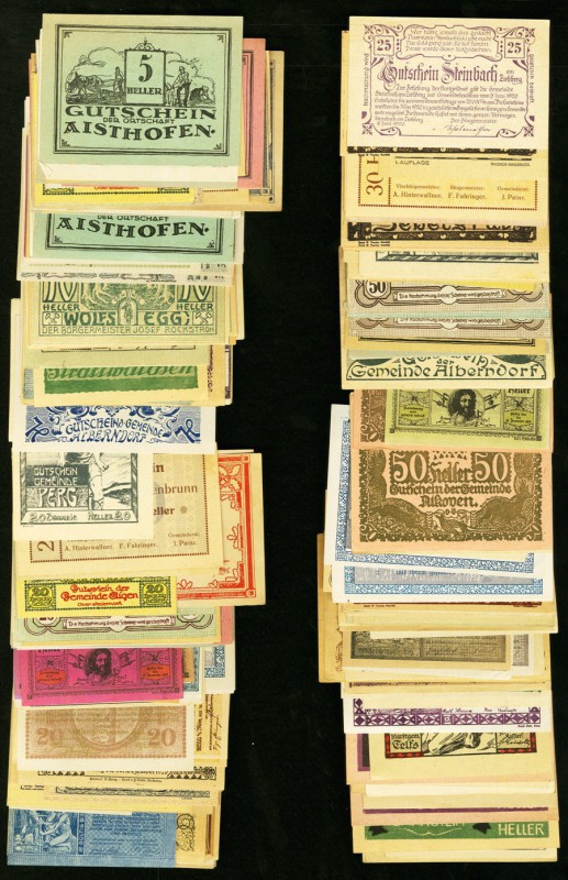 Austria Notgeld Large Group of 325 Examples About Uncirculated-Uncirculated. 

H...